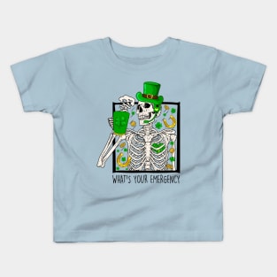 St Patrick's Day Dispatcher 911 First Responder Gift for Thin Gold Line Dispatch Operators Kids T-Shirt